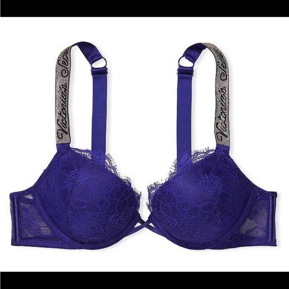 VERY SEXY SHINE STRAP Bombshell bra night ocean blue discontinued NWT VICTORIA's